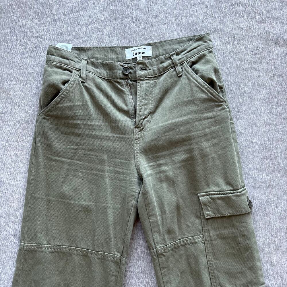 Reformation Olive Cargo Pants - Picture 3 of 6